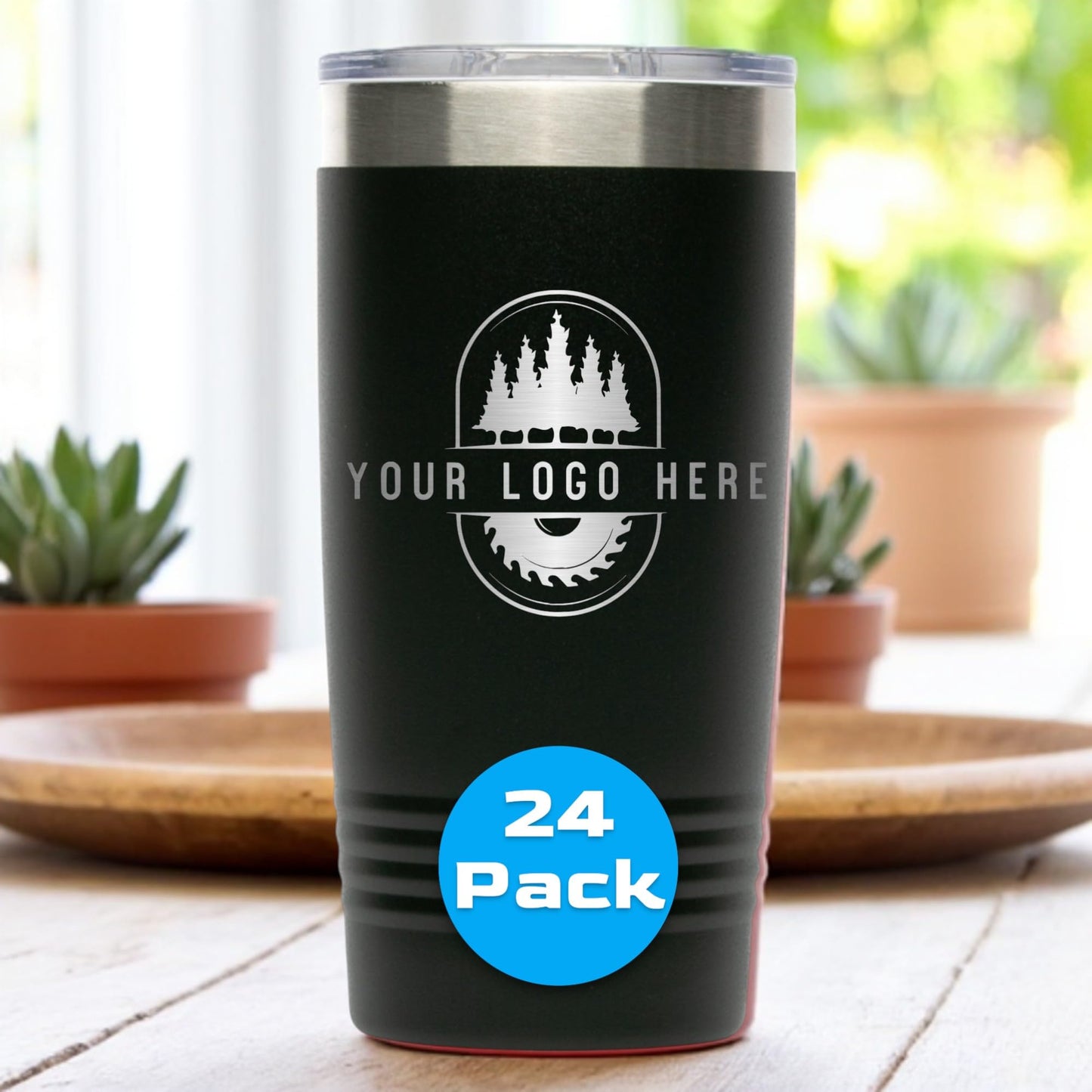 20oz Stainless Steel Tumbler - Upload Your Logo, Custom Engraved, Double Wall Vacuum Insulated Travel Mug, Ideal for Corporate Gifts, Events, and Sports Teams