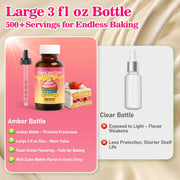 Rylenor 3 Oz Natural Cake Batter Extract for Baking, Oli-Soluble Sugar-Free Cake Batter Extract for Drinks, Coffee, Lattes, Concentrated Birthday Cake Flavor for Frosting, Cupcakes & Ice Cream, Includes Measured Dropper