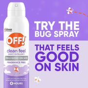 OFF! Clean Feel Insect Repellent Aerosol with 20% Picaridin, Bug Spray with Long Lasting Protection from Mosquitoes, Feels Good on Skin, 5 oz