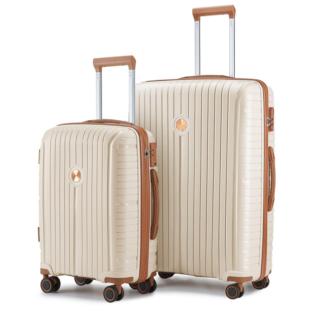 Joyway Luggage Sets 6 Piece PP Hardside Carry on Suitcase with Spinner Wheels and TSA Lock for Travel, Purple