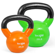 Yes4All Kettlebell Set Vinyl Coated Weights Combo for Full Body Workout Equipment Push up, Grip Strength Training, Dumbbell Weights Exercises