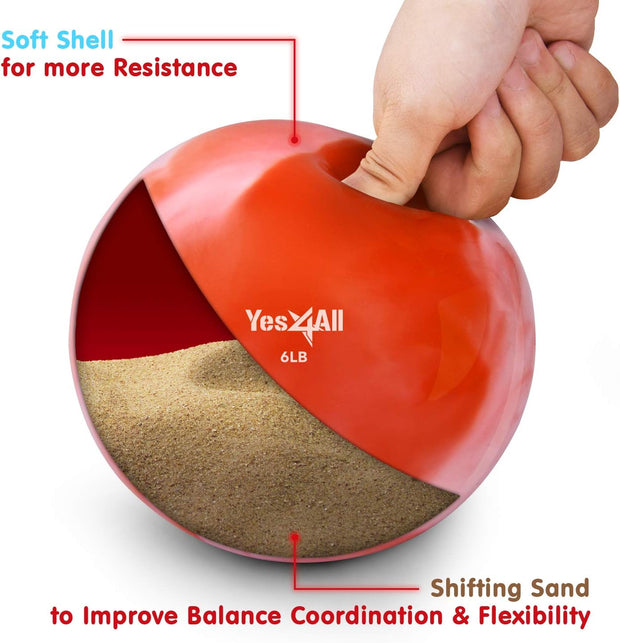 Yes4All Weighted Toning Balls for Exercise, Soft Medicine Balls for Exercise, Pilates, Yoga, Balance, Flexibility, 2-10lbs