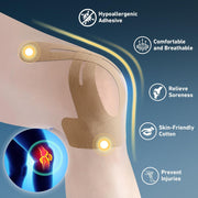 PreCut Kinesiology Tape for Knees, 12 PCS Waterproof KTQUICK Knee Tape for Knee Pain Relief Pre Cut, Original Cotton Athletic Knee Tape, Waterproof & Hypoallergenic Latex-Free for Sports (Black)