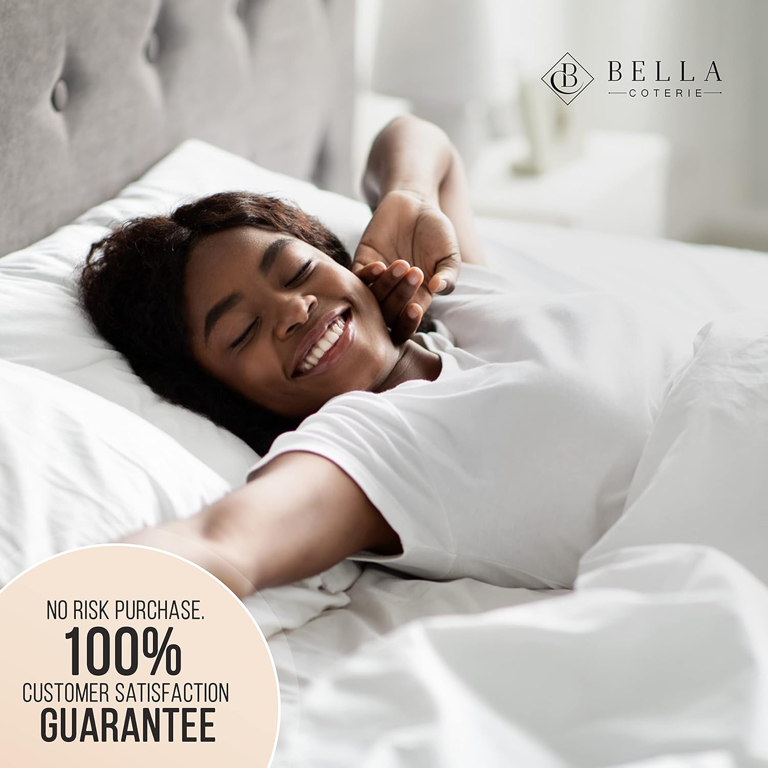 Bella Coterie Luxury Silk Pillowcase for Hair and Skin | 30 Momme | 100% Pure 6A Mulberry Silk | Super Soft | Perfectly Plush [Queen, White]