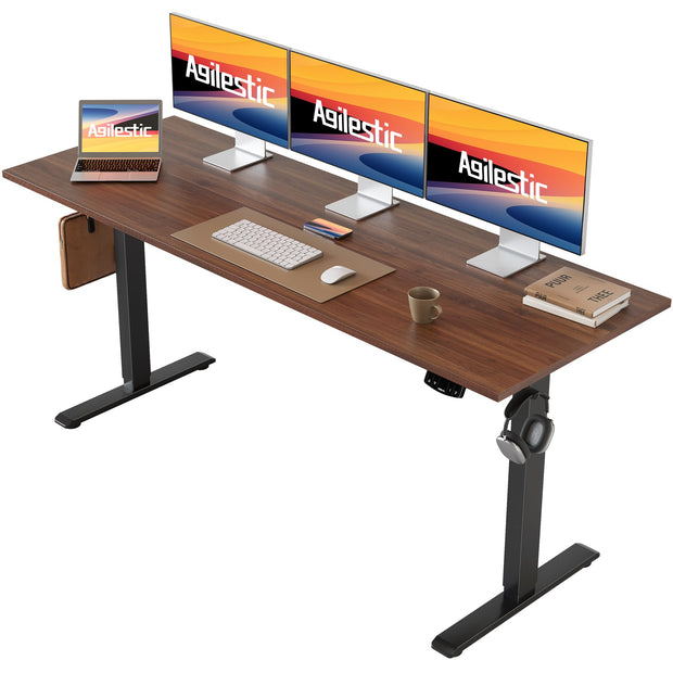 Agilestic Electric Standing Desk, 48 x 24 Inches Height Adjustable Desk, Sit Stand up for Work Office Home, Ergonomic Rising Computer Table with Memory Preset, Rustic Brown