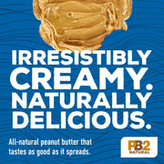 PB2 Natural Creamy Peanut Butter | All Natural Peanut Butter Spread | Healthy, Naturally Sweetened with Zero Added Sugar, Certified Gluten Free, Vegan (1-Pound Jar)