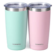 SUNWILL Travel Coffee Tumbler 20 oz, Insulated Mug with Lid, Stainless Steel Cup for Outdoor, Powder Coated Navy