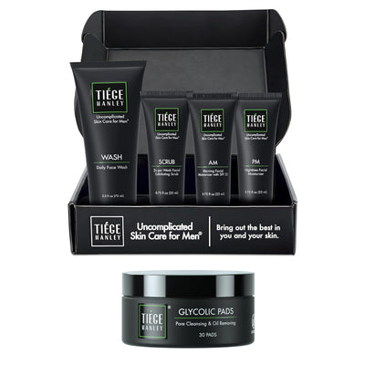 Tiege Hanley Level 1 Routine + Glycolic Pads Bundle