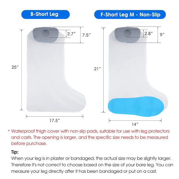 Waterproof Cast Cover for Shower Ankle Wound Protector Bath Adult Watertight Cast Bag Showering for Surgery Foot, Ankle, Burns Reusable (A-Foot)