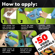 Waterproof Kinesiology Tape - 3 Rolls - Knee Support & Muscle Pain Relief - 16.4 ft Uncut Sports Kinetic Tape for Joint Stability - 50 Instructional Videos