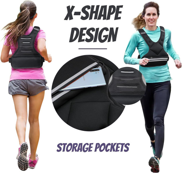 JoyPlus Adjustable Weight Vest,Strength Training Running Vest, Workout Equipment, Sport Exercise, Fitness, Weight Loss for Men 12LB, Women 8LB, Velcro or Buckle