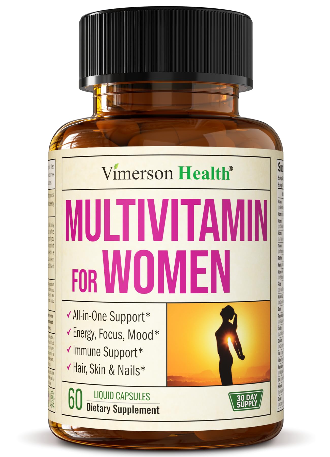 Multivitamin for Women – Essential Womens Multivitamins & Multiminerals 60 Capsules with Vitamin B12, A, D, C, Zinc, Magnesium & More for Total Body Wellness – 20+ Key Nutrients & Vitamins for Women