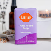 Lume Triple Milled Bar Soap - Rich Moisture & Gentle Cleansing - Paraben Free, Phthalate Free, Skin Safe - 5 ounce (Lavender Sage)