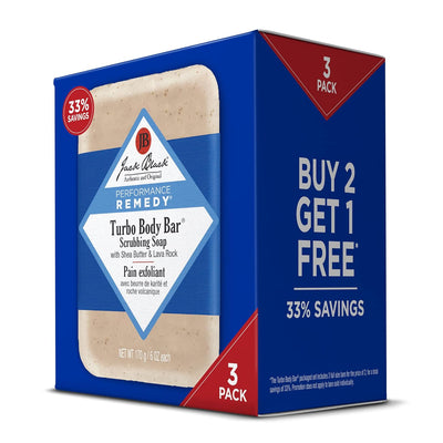 Jack Black Turbo Body Bar Scrubbing Soap - Mens Bar Soap, Exfoliating Bar Soap for Men, Mens Soap Bar, Soap, Exfoliating Soap Bar Men, Mens Body Soap Bar, Mens Body Scrub with Lava Rock