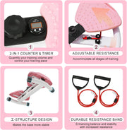 Waist Twisting Machine, Ab Twister Board for Exercise, Noiseless Exercise Waist Twister for Home Gym Equipment, 330 lbs Capacity | Track Time, Reps, Calories with Digital Display