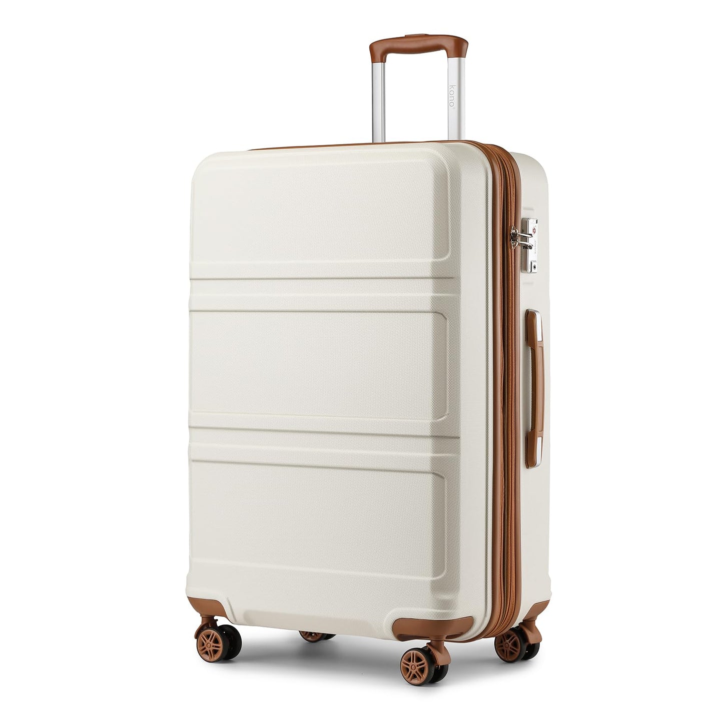 Kono 3 Piece Luggage Sets Expandable(only 28") Lightweight with Spinner Wheels TSA Lock Hardside Travel Rolling Suitcases 20in 24in 28in Carry on Pink