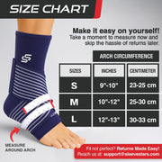Sleeve Stars Ankle Brace for Women & Men, Ankle Wrap for Sprain, Compression Sleeve for Plantar Fasciitis Relief, Easy Customizable Support: w/ Removable Strap (Single/M:10"-12"/Black)