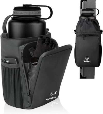 WulfPack Magnetic Gym Bag, Magnetic Bottle Bag, Water Bottle Carrier Holder with Large Phone Pockets, Large Pockets, Gym Bag, Work, and Sports