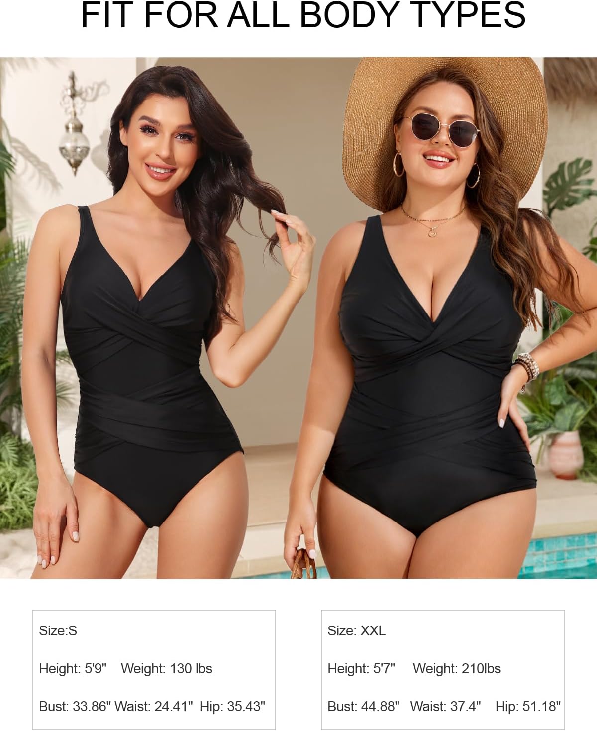 Smismivo Tummy Control Swimsuits for Women Slimming One Piece Bathing Suit Retro Ruched Push Up Vintage Padded Swimwear