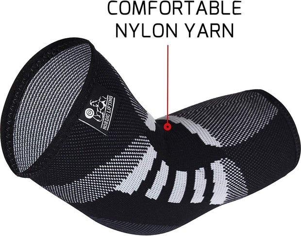 Nordic Lifting Elbow Compression Sleeves (1 Pair) – Support for Pain Relief, Tendonitis, Golfer’s & Tennis Elbow Recovery