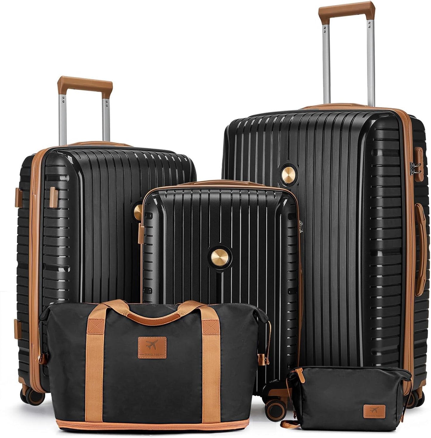 Joyway Luggage Sets 6 Piece PP Hardside Carry on Suitcase with Spinner Wheels and TSA Lock for Travel, Purple