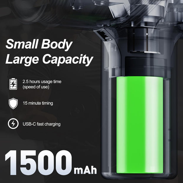 Massage Gun Deep Tissue, Silent Brushless Motor and Portable Massage Gun with 4 Interchangeable Heads for Deep Muscle Relief and Relaxation, Relax Gift