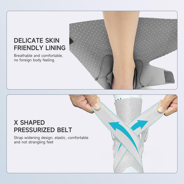 Left Ankle Brace for Women & Men - Ankle Support Sprained Ankle Brace for Achilles,Tendon,Sprain,Injury Recovery,Ankle Support Brace for Running, Basketball, Football (Grey,S,Left)