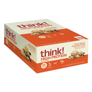think! Protein Bars, High Protein Snacks, Gluten Free, High Fiber, Oatmeal Chocolate Chunk, 10 Count