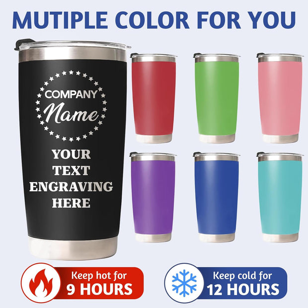 Personalized Tumblers with Names - Made in USA, Personalized Birthday Gifts for Women Men, 20 Oz Custom Stainless Steel Coffee Tumbler for Office Gifts, Customized Travel Cup Mug Wholesale