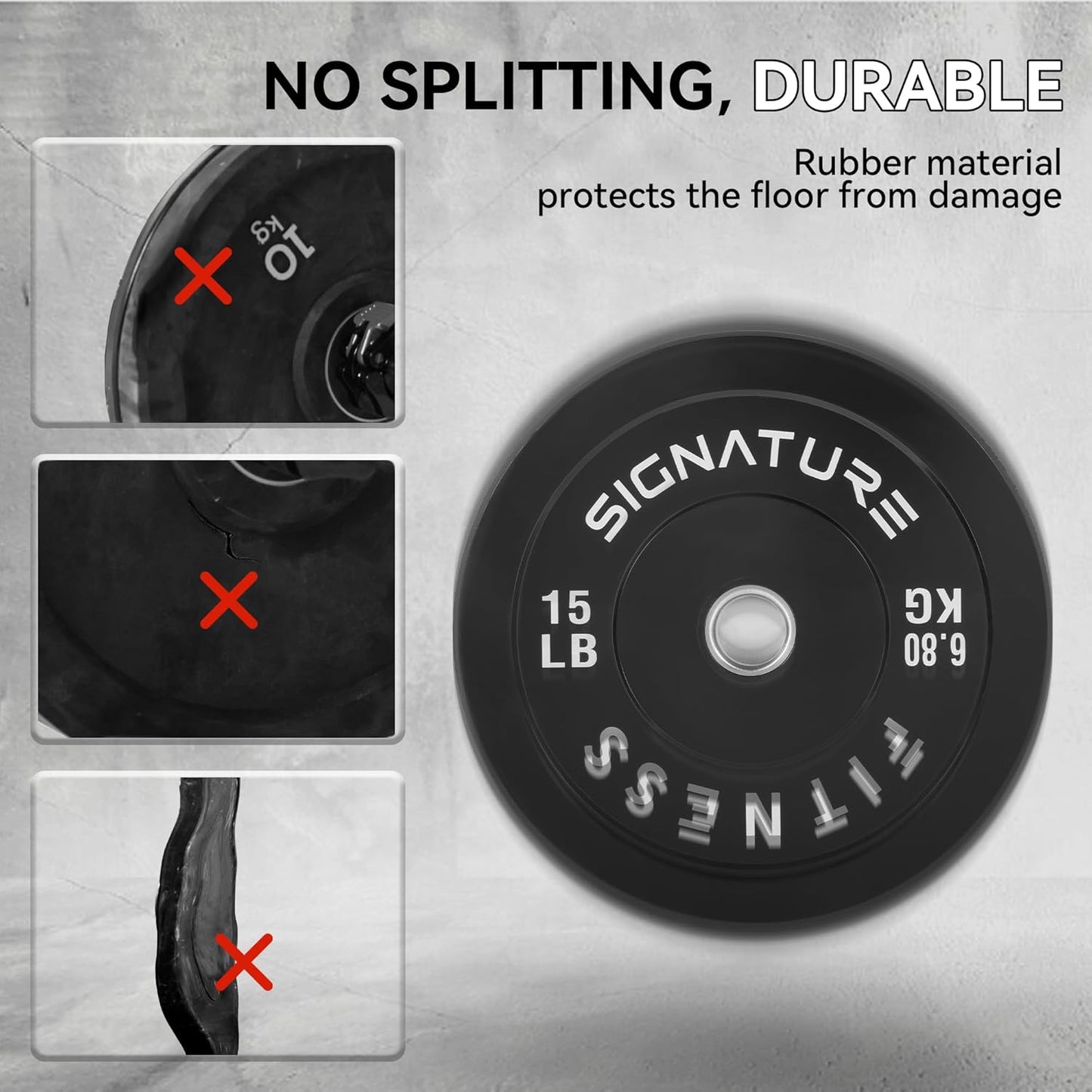 2" Olympic Bumper Plate Weight Plates with Steel Hub, Pair, Updated