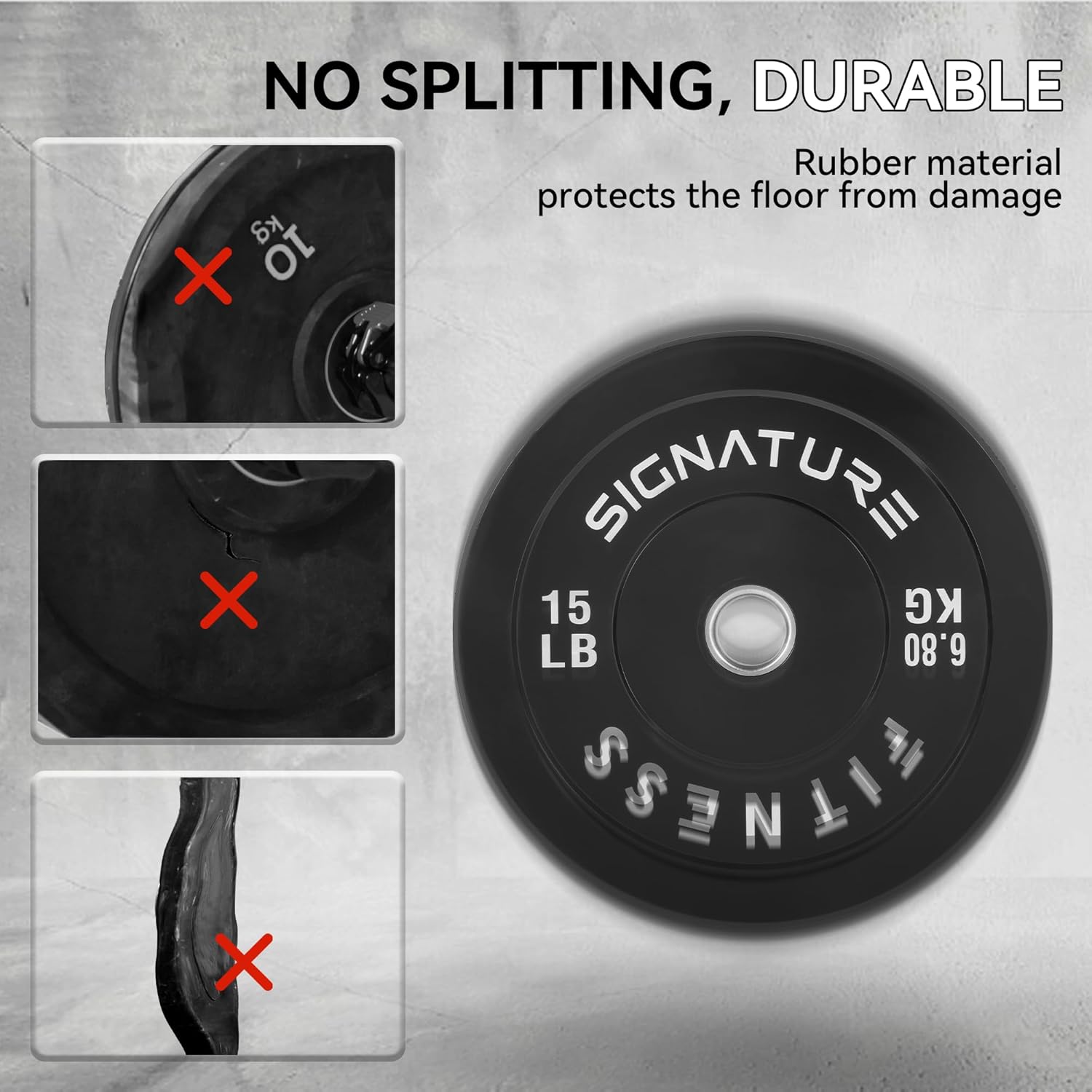 2" Olympic Bumper Plate Weight Plates with Steel Hub, Pair, Updated