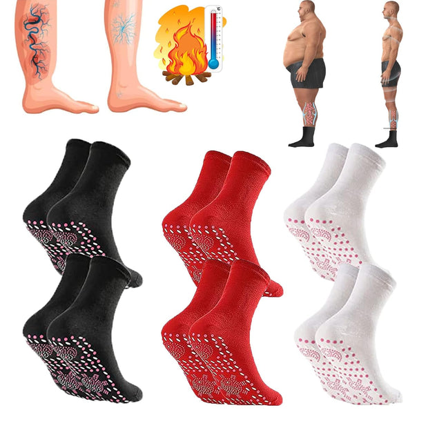 Tourmaline Socks For Varicose Veins,Footfda Tourmaline Socks,Footfda Tourmaline Acupressure Self-Heating Shaping Socks (6Pair)