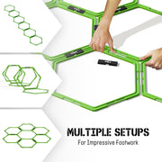 Yes4All Hex Agility Rings/Speed Rings with Carrying Bag – Hexagon Rings, Agility Hurdles for Agility Footwork Training