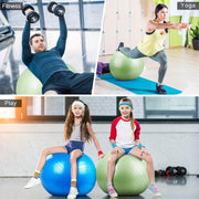 Yoga Ball, 18-30 Inch Extra Thick Exercise Ball for Workout Fitness Balance, Anti Burst Chair for Home and Office Desk, Includes Hand Pump & Workout Guide Access