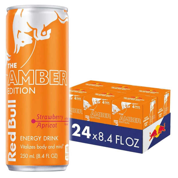 Red Bull Green Edition Energy Drink, Curuba Elderflower, with 80mg Caffeine plus Taurine & B Vitamins, 8.4 Fl Oz, 6 Packs of 4 Cans (Pack of 24)