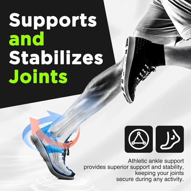 OK TAPE Kinesiology Tape for Ankle - 10 Precut Strips | Professional-Grade Water-Resistant & Breathable Ankle Tape for Sports Injury Recovery, Support, 10pcs, Pink