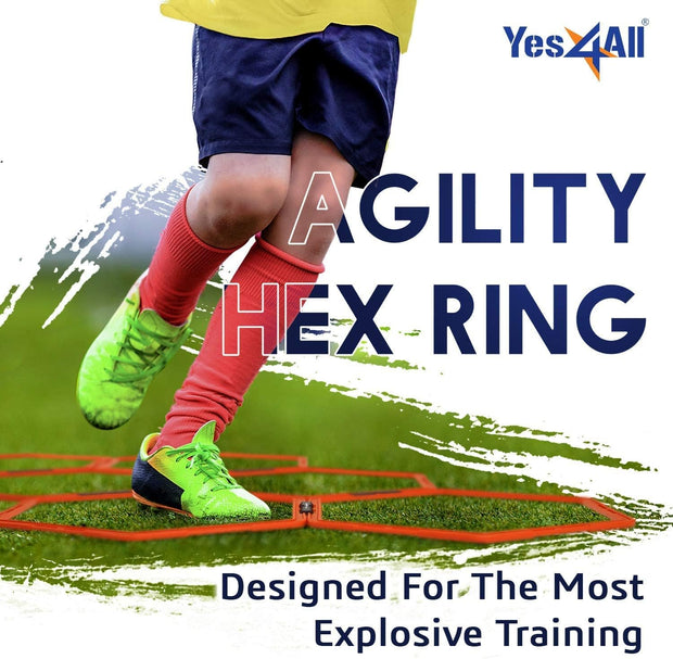 Yes4All Hex Agility Rings/Speed Rings with Carrying Bag – Hexagon Rings, Agility Hurdles for Agility Footwork Training