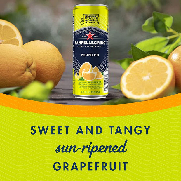 San Pellegrino Sparkling Fruit Beverages Variety Sampler Pack - 11.15 Fl Oz Cans (12 Pack) - In Sanisco Box…