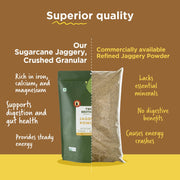 Jaggery Powder made from Juiciest Sugarcane | No Sulphur, No Chemicals | Best Alternative of Sugar | Natural Sweetener | 16 Oz from Two Brothers Organic Farms