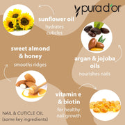 PURA D'OR 4 Oz Nail and Cuticle Oil - Nourishing Treatment with Dropper - Natural Blend Enriched with Biotin, Vitamin E, Milk for Nail Growth, Healthy Nail Beds and Great for Acrylic Nails