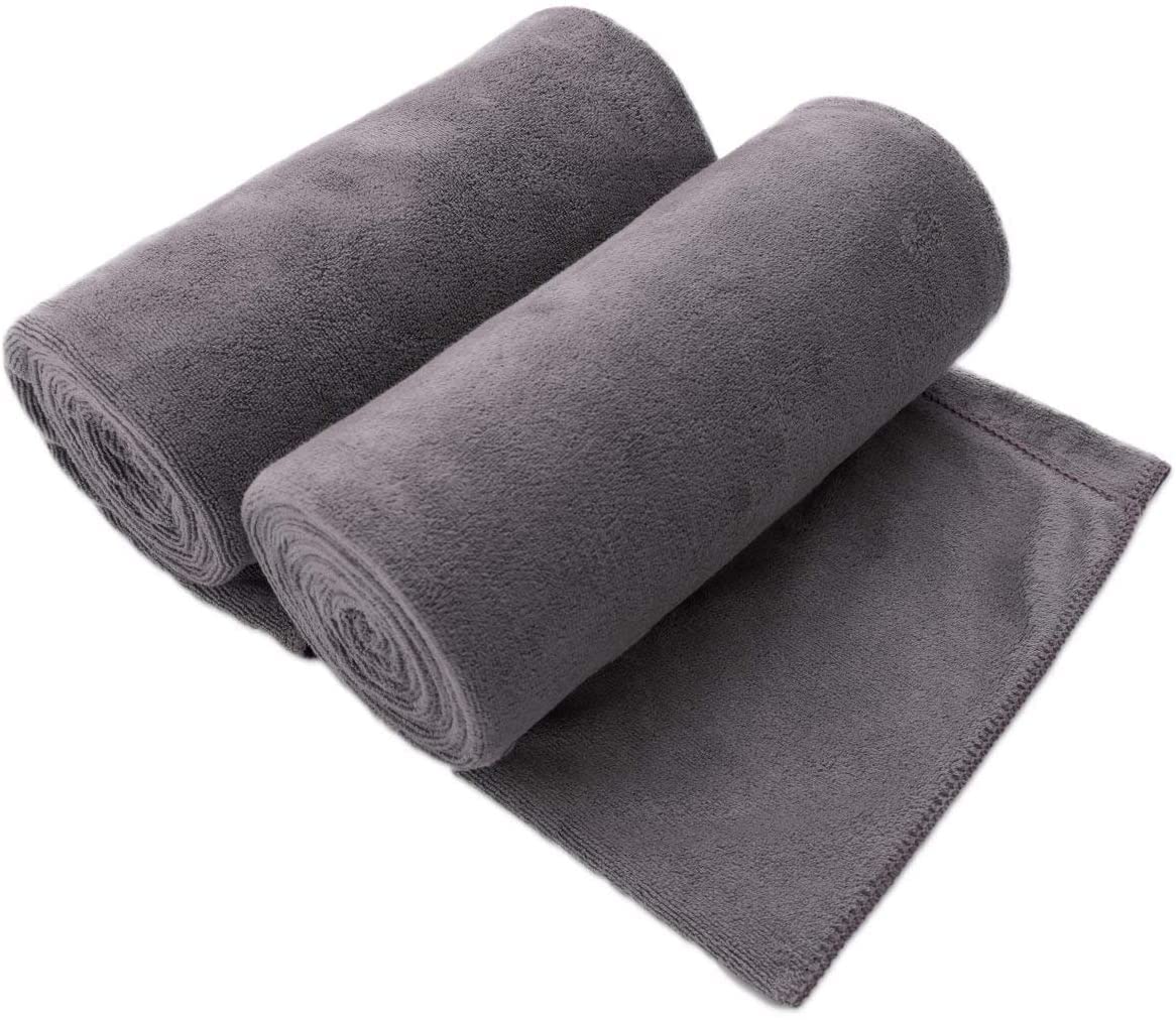JML Microfiber Bath Towels, Oversized, Ultra Soft, Super Absorbent and Fast Drying, No Fading Large Bathroom Towel Set for Sport, Travel, Fitness, SPA and Yoga (Coral Fleece - Blue, 30 in x 60 in)