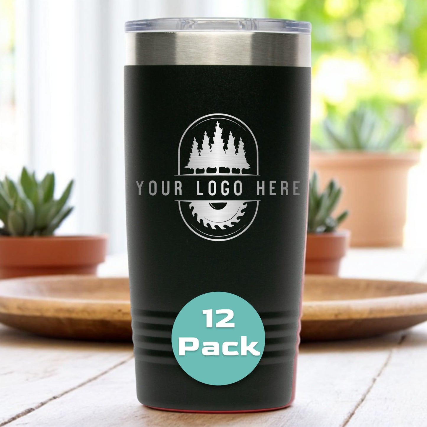20oz Stainless Steel Tumbler - Upload Your Logo, Custom Engraved, Double Wall Vacuum Insulated Travel Mug, Ideal for Corporate Gifts, Events, and Sports Teams
