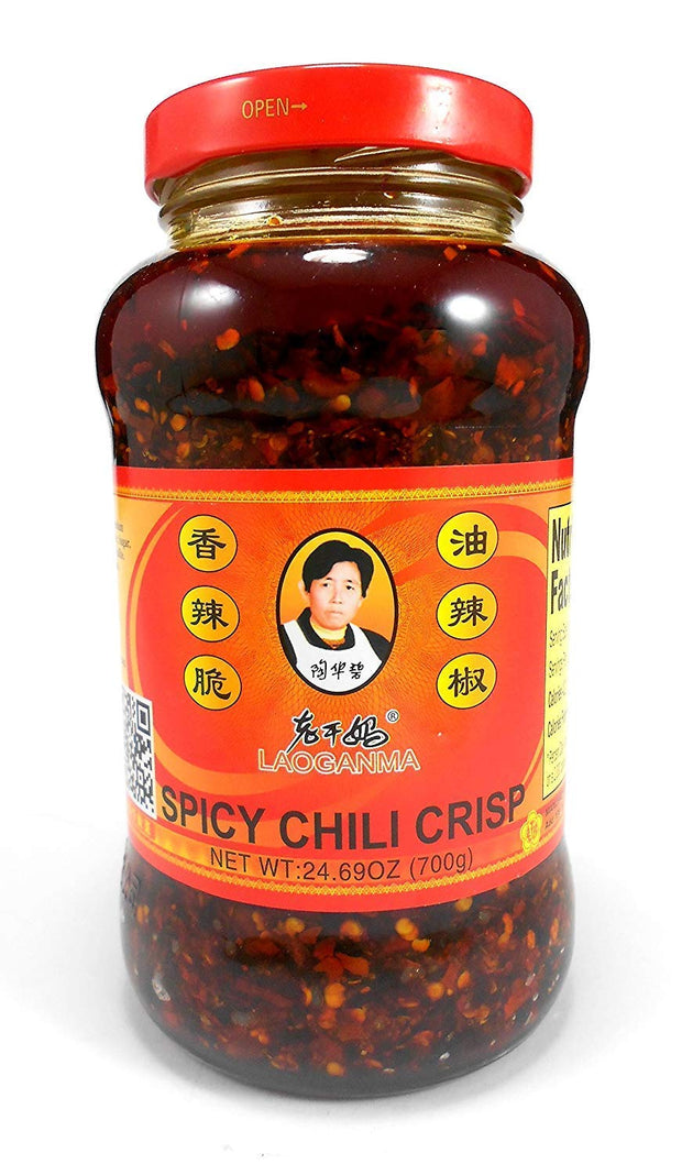 Lao Gan Ma Spicy Chili Crisp Hot Sauce – Restaurant Size 23.63 oz (670g) – Authentic Chinese Chili Oil with Crunchy Bits