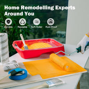 Mister Rui Foam Paint Roller, 8 Pack 4 Inch Paint Roller Kit, Complete 4" Mini Paint Roller Kit with Small Foam Paint Roller Covers, Frame, Tray and Liner for Professional Painting Results