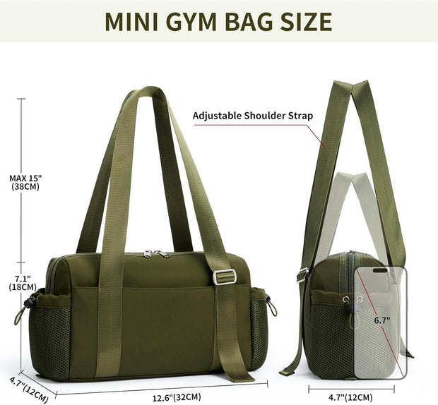 WLLWOO Small Gym Bag for Women with Wet Pocket, Mini Travel Duffle Tote Bag, Lightweight Workout Sports Bag for Dance Yoga Weekends