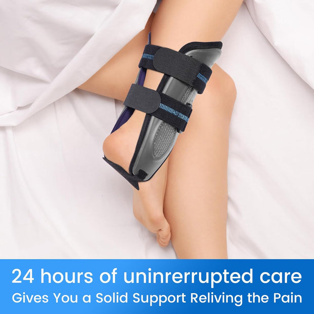 Velpeau Ankle Stabilizer Brace for Sprain, Ligament Injury (Grade 1 to 2), Tendonitis, Adjustable Stirrup Ankle Support Splint for Women and Men,Reversible Left & Right Foots,One Size(Foam Pads, Blue)