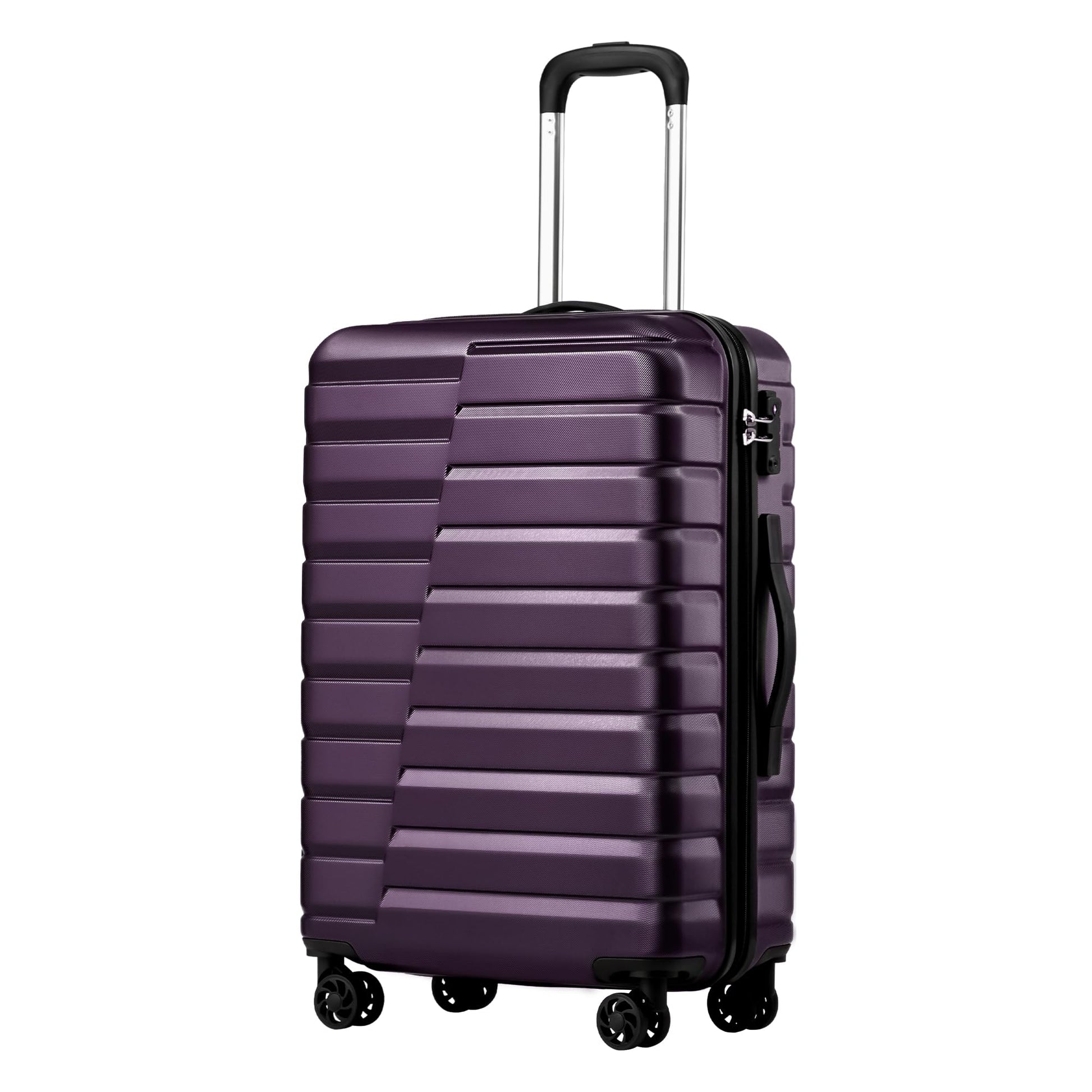 Coolife Expandable Suitcase Luggage set PC ABS TSA Lock Spinner Carry on 3 Piece Sets (blue)