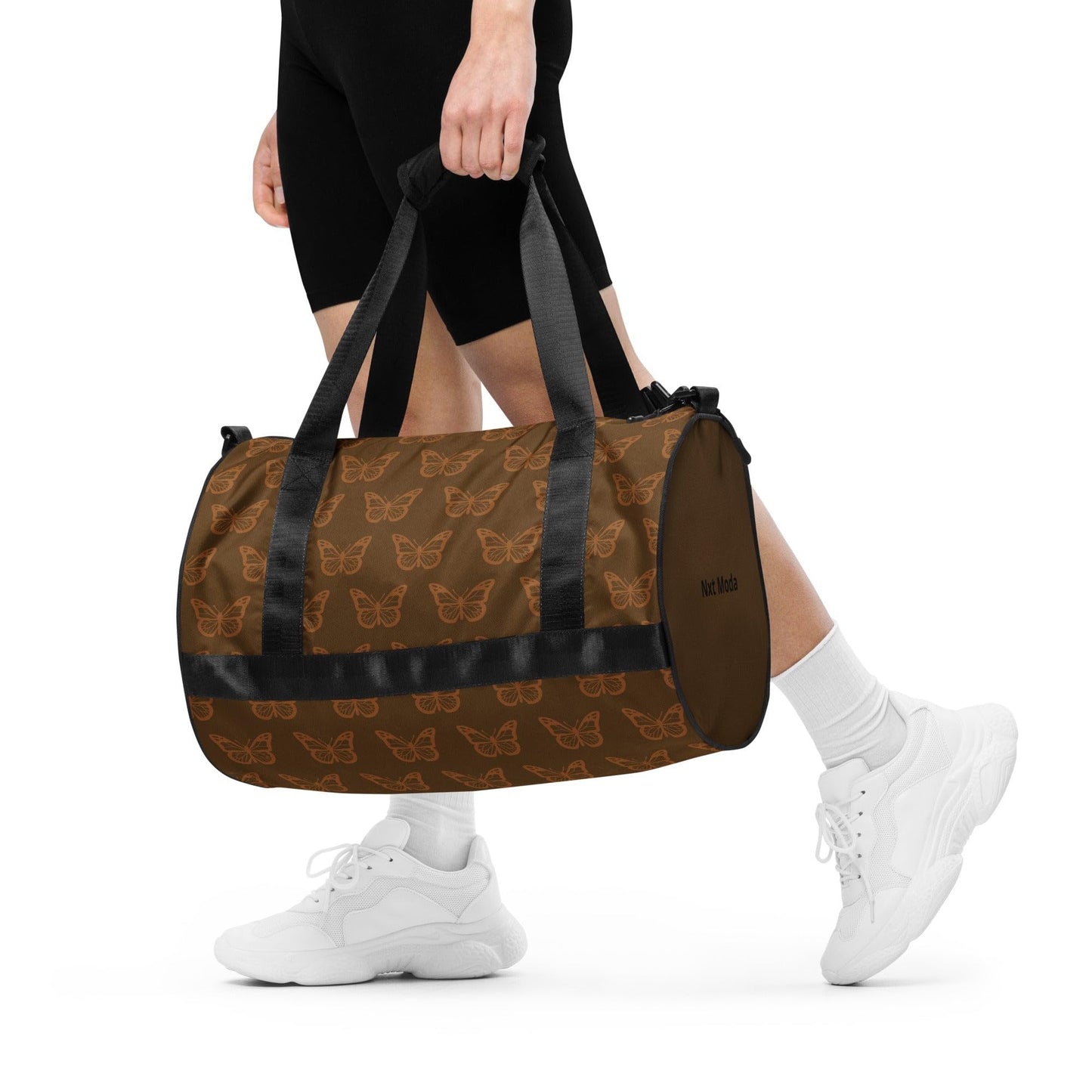 Nxt Moda Butterfly Crossbody Duffle Overnight Travel Carry On Gym Bag Women Sports Fitness Inside & Outside Pocket Cute Fashion Animal Print Shoulder Pads Water Proof Machine Washable (Zinn)