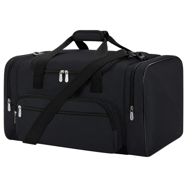 Small Duffel Bag 17 inch Carry On Weekender Bag for Travel Gym Sport (17x10x9 in) - Black
