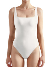 SUUKSESS Women Sexy Square Neck Thong Bodysuit Backless Sleeveless Tank Tops